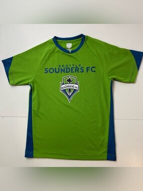 Seattle Sounders Soccer Jersey Youth L 10-12 MLS Green Graphic Print #9